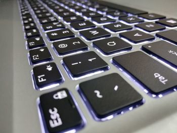 Close-up of computer keyboard