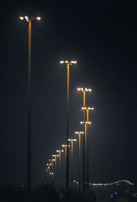 Low angle view of illuminated street light