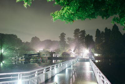 Panoramic view of illuminated city against sky