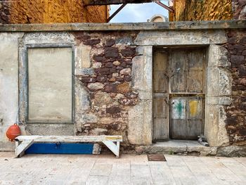 Closed door of old building