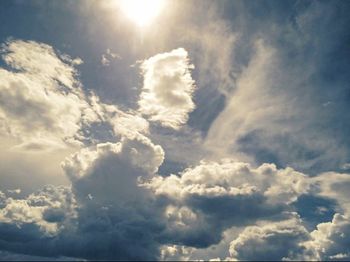 Low angle view of cloudy sky