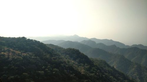 Scenic view of mountains against clear sky