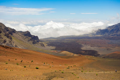 Landscape with mountain range in background