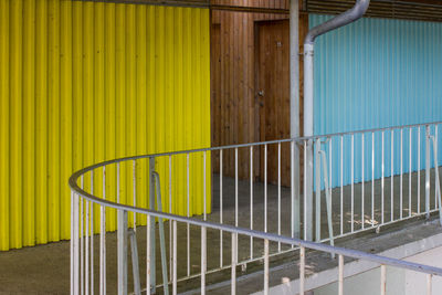 Multi colored metal railing