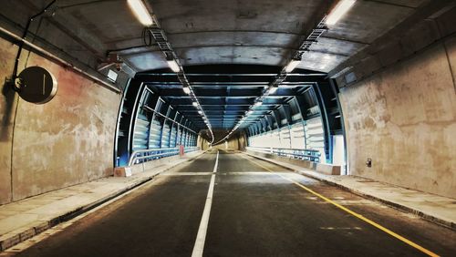 View of empty subway tunnel