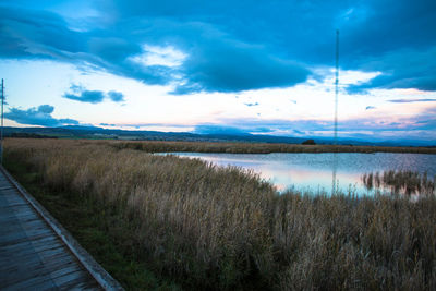 Scenic view of land against sky
