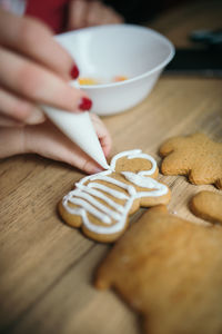 Close-up of hand holding cookies