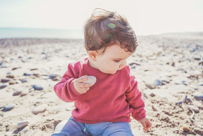 Cute boy on beach