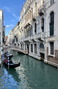 Gondola in the canal in venice