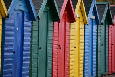 Full frame shot of multi colored houses in building