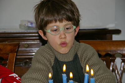 Portrait of boy at home