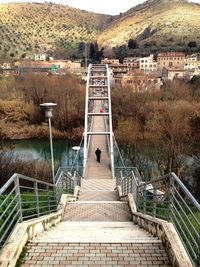 View of bridge over mountain