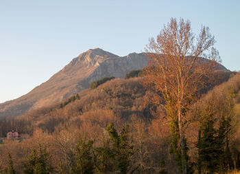 Scenic view of mountains against clear sky