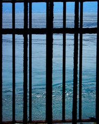 Full frame shot of sea seen through window