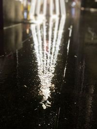 Surface level of wet road in rainy season