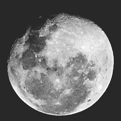 Close-up of moon over black background