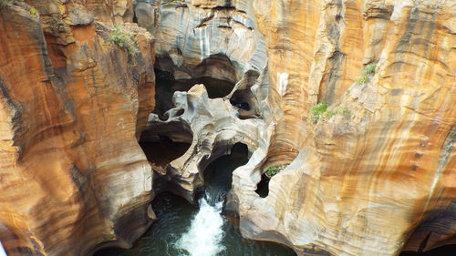 Low angle view of rock formation