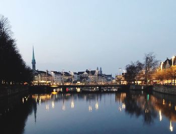 Reflection of buildings in city