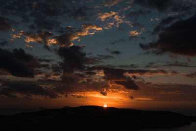 Scenic view of dramatic sky during sunset