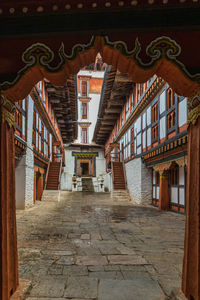 Staircase leading towards temple outside building