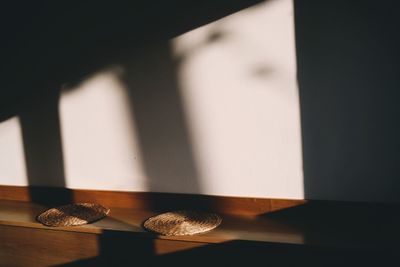 Close-up of window on table