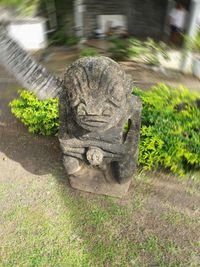 Close-up of statue against plants