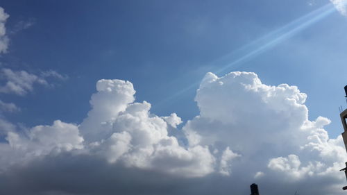Low angle view of clouds in blue sky