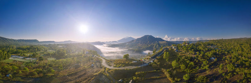 Panoramic view of mountains against sky