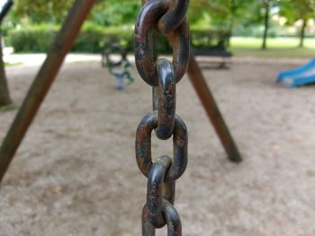 Close-up of rusty chain