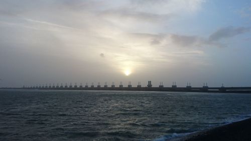 View of sea against cloudy sky