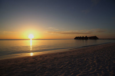 Scenic view of sea at sunset