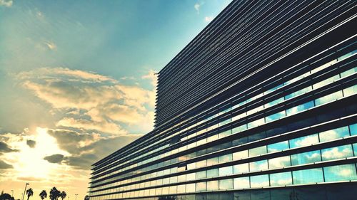 Low angle view of modern building against sky