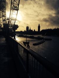 View of river against cloudy sky