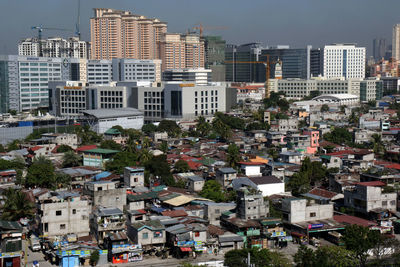 High angle view of cityscape