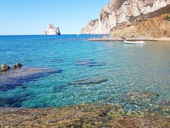 View of sea against clear sky