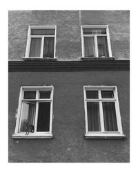 Low angle view of windows on building