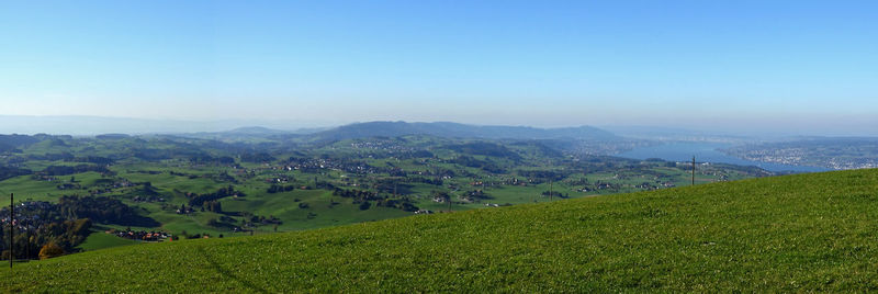 Scenic view of landscape against clear sky