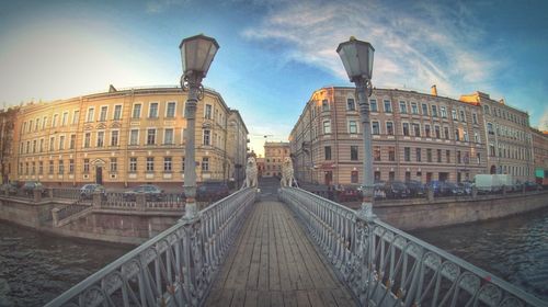 View of canal along buildings