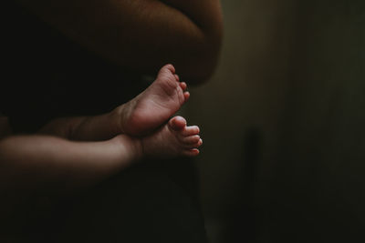 Close-up of hand holding hands