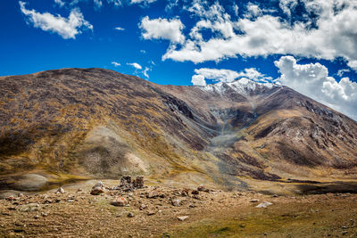 View of himalayas near kardung la pass. ladakh, india