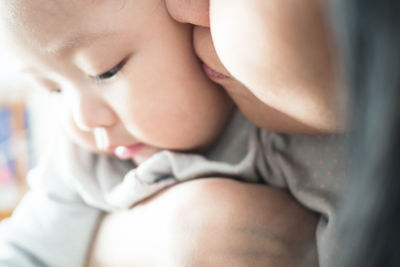 Close-up of baby sleeping