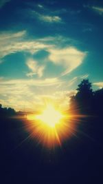 Silhouette landscape at sunset