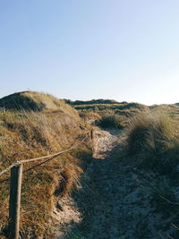 Scenic view of landscape against clear sky