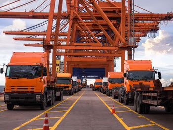 Trucks on dock