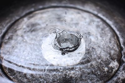 Close-up of water drop splashing