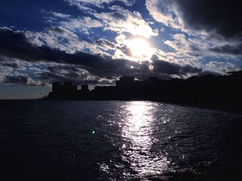 Scenic view of sunset over river