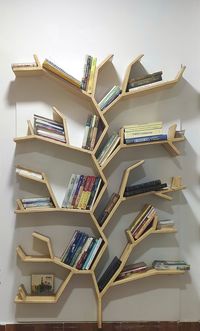 High angle view of books in shelf