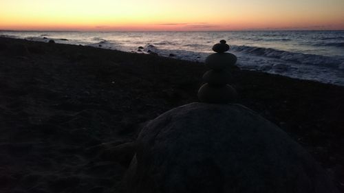 Scenic view of sea at sunset