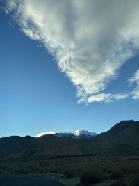 Low angle view of mountains against sky