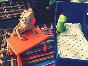 Close-up of objects on table